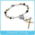 2017 Popular Sale Gold Bracelet Design Jesus on The Cross Black Images